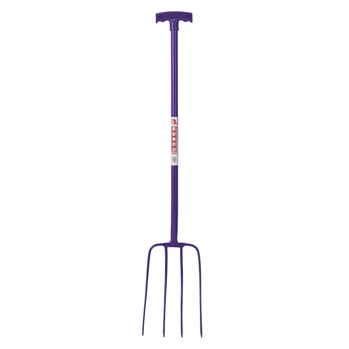 Red Gorilla 4 Prong Manure Fork with T Handle - Purple – Heavy-Duty Stable and Yard Fork - Animall