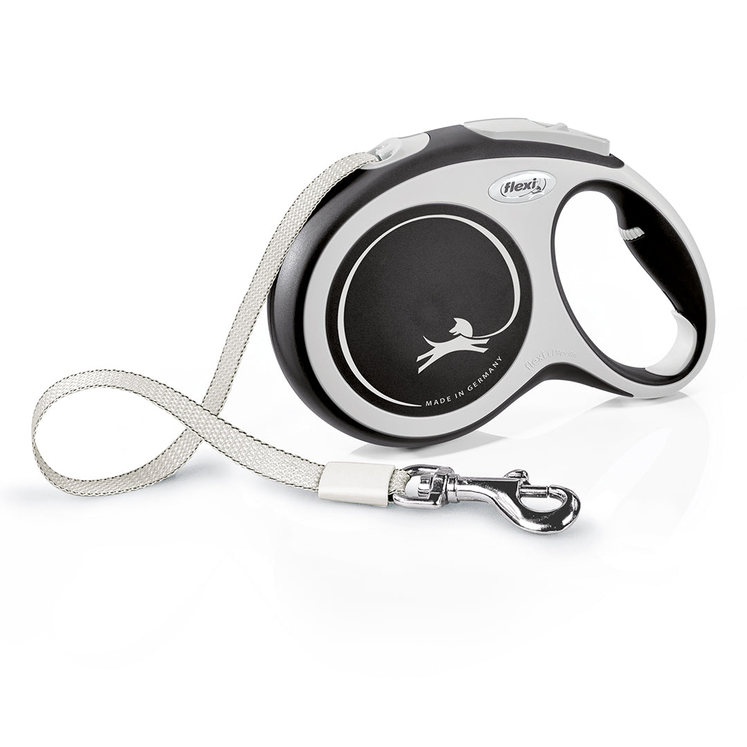 Flexi Comfort Tape Dog Lead Large Grey & Black 8m