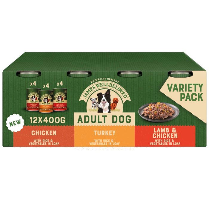 James Wellbeloved Dog Tin Adult Variety Pack 12 x 400g