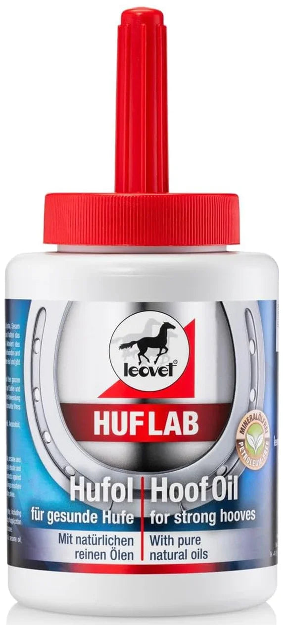 Leovet HOOF LAB Hoof Oil – Premium Hoof Care with Built-In Brush for Horses