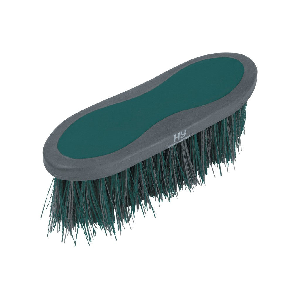 Hy Sport Active Long Bristle Dandy Brush – Alpine Green, 20.5 x 6.2cm