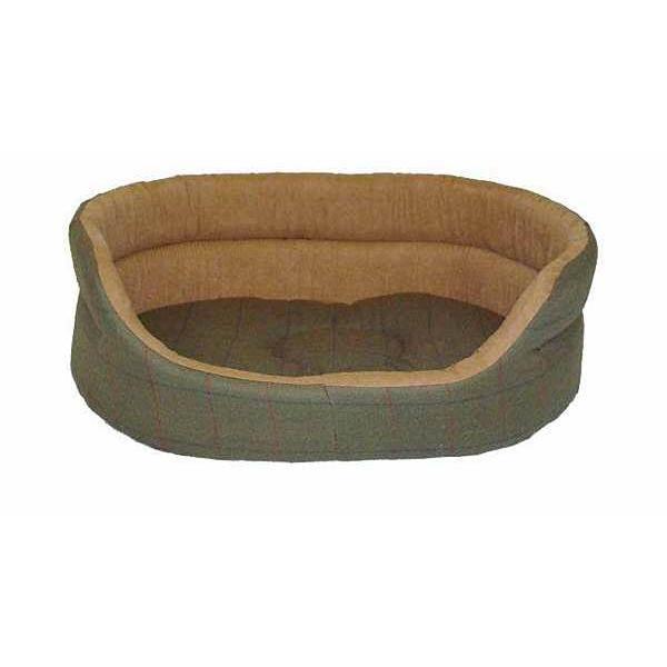 Danish Design Tweed Slumber Dog Bed – 61cm/24in Green, Small Breeds