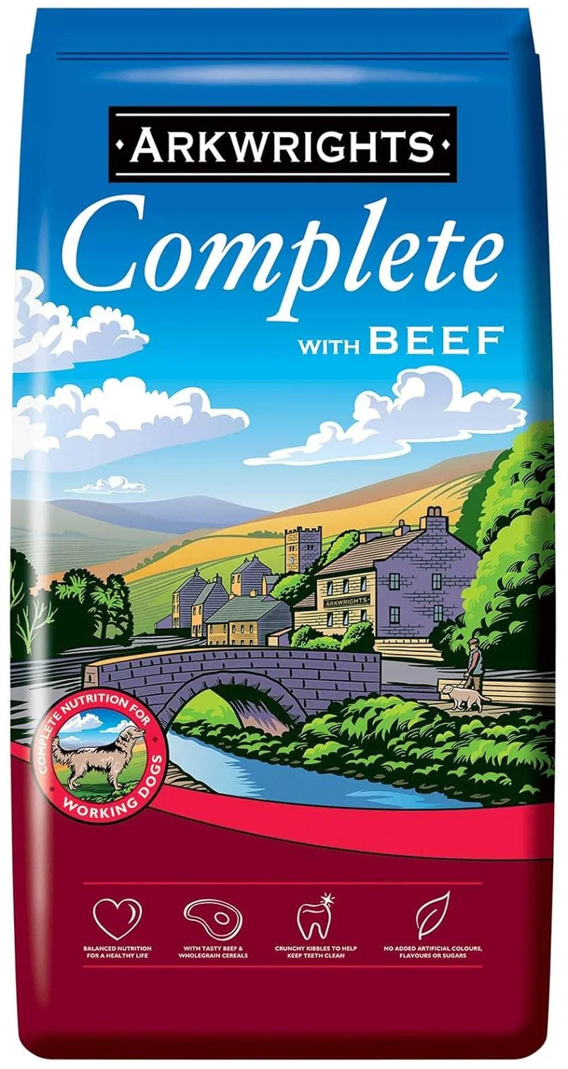 Arkwrights Complete with Beef Dry Dog Food – Adult Dogs, 15Kg