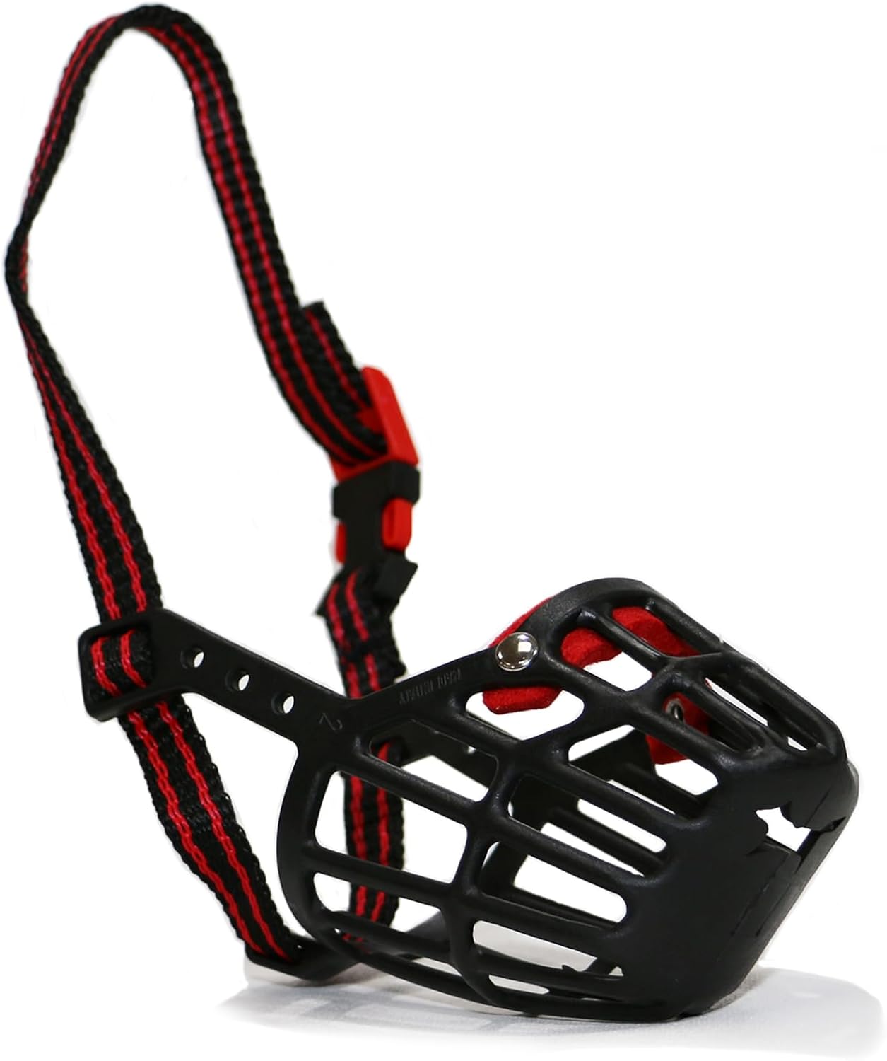 Ancol Plastic Dog Muzzle Black Red Size 5 Basket Muzzle