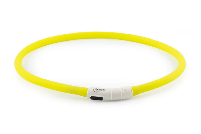 Ancol Rechargeable Flashing Dog Collar Band Yellow LED Safety Light