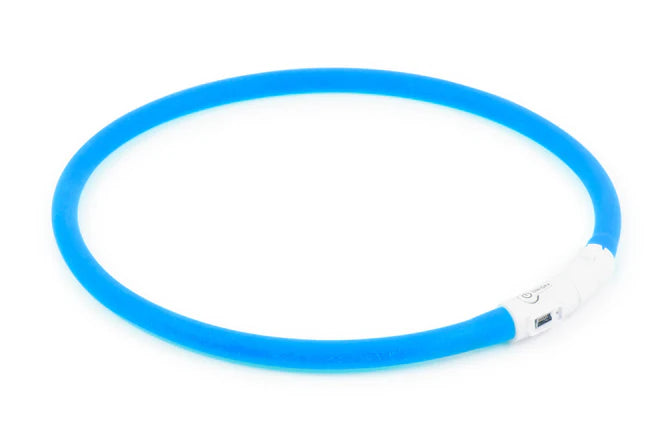 Ancol Rechargeable Flashing Dog Collar Band Blue LED Safety Light