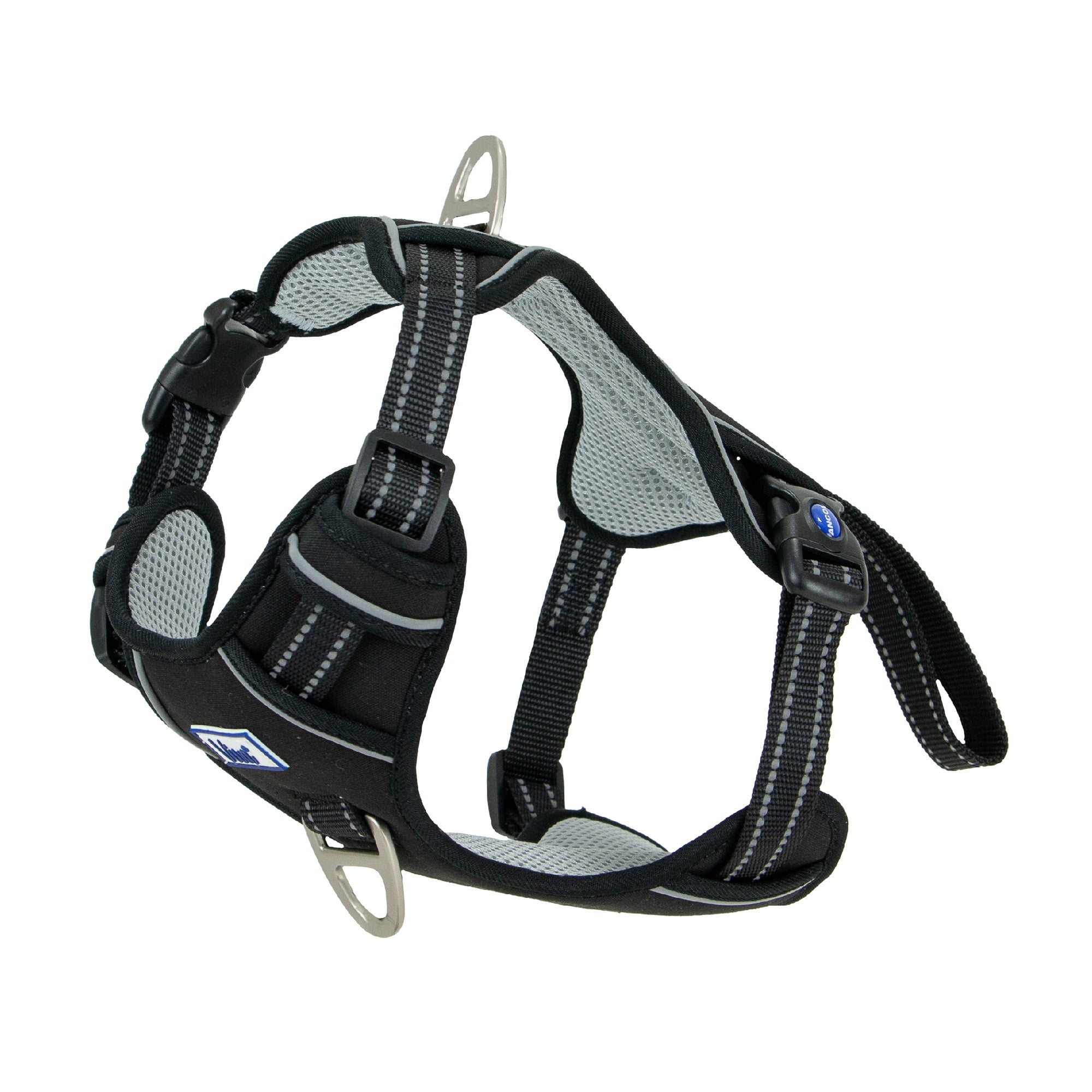 Ancol Viva Exercise & Travel Dog Harness Black S 35-45cm – Secure Adjustable Safety Harness