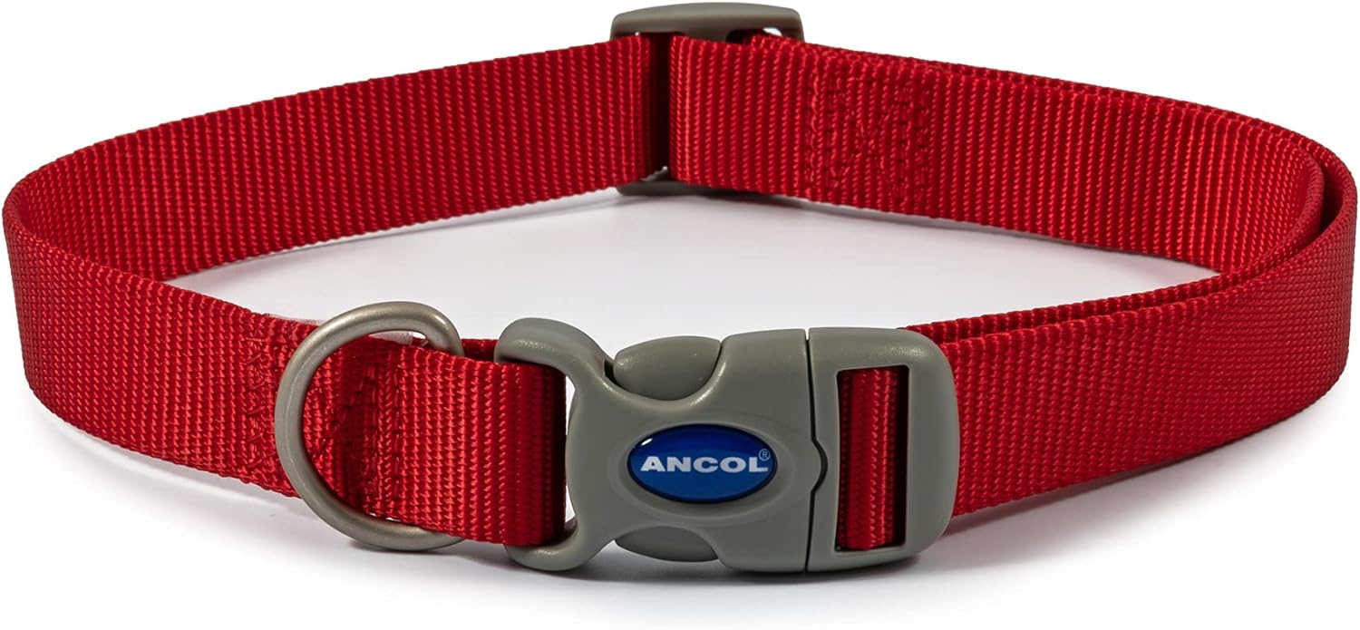 Ancol Viva Adjustable Dog Collar Red 30-50cm Size 2-5