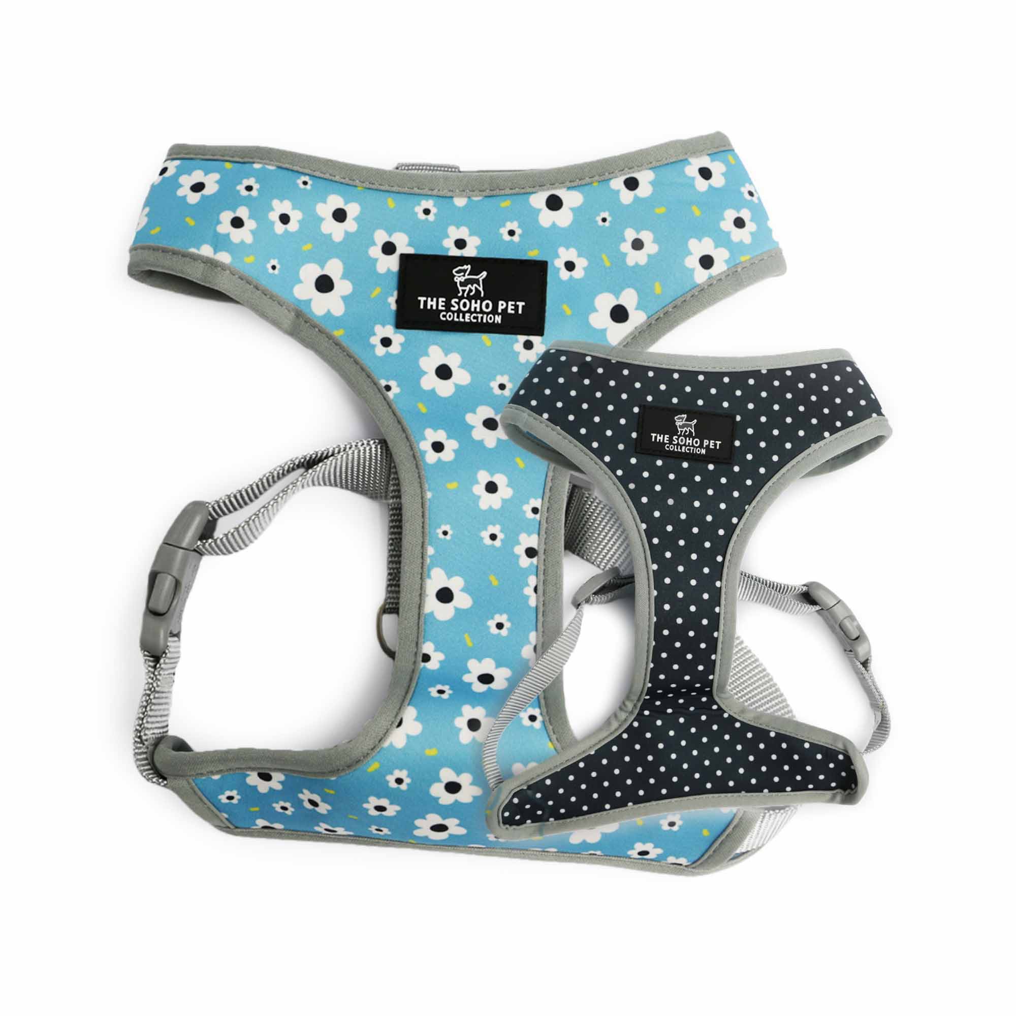 Ancol Daisy & Polka Dot Reversible Dog Harness XS Recycled Fabric