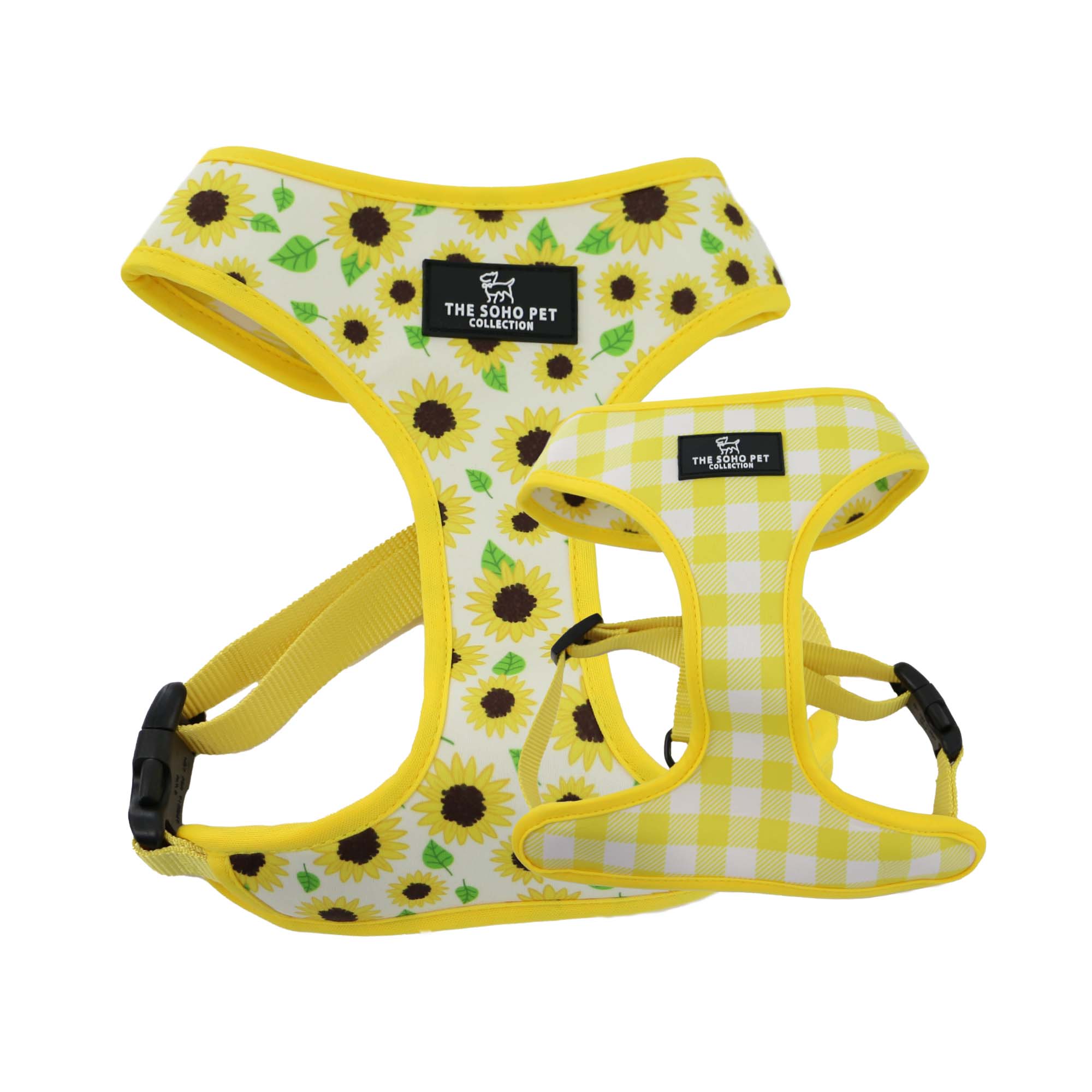 Ancol Sunflower/Yellow Check Reversible Harness S - Animall