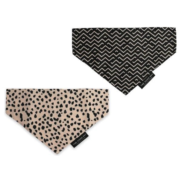 Ancol Dalmatian & Zigzag Reversible Dog Bandana Set