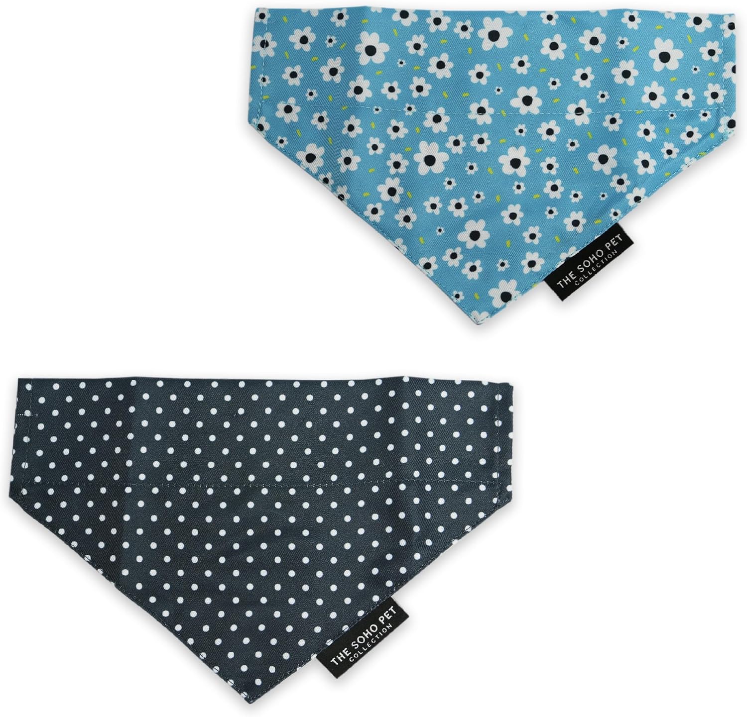 Ancol Daisy & Polka Dot Dog Bandana Set Pet Collar Accessory