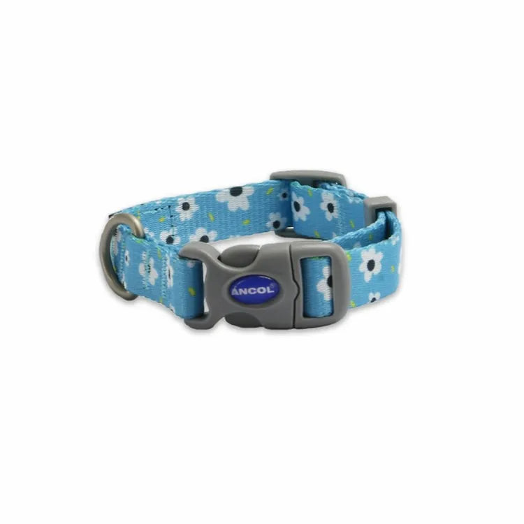 Ancol Daisy Dog Collar Medium – Nylon Floral Adjustable Pet Collar