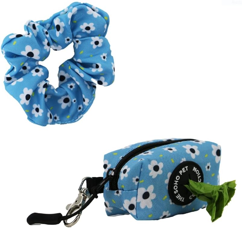 Ancol Daisy Poop Bag Dispenser & Scrunchie Dog Walking Accessory