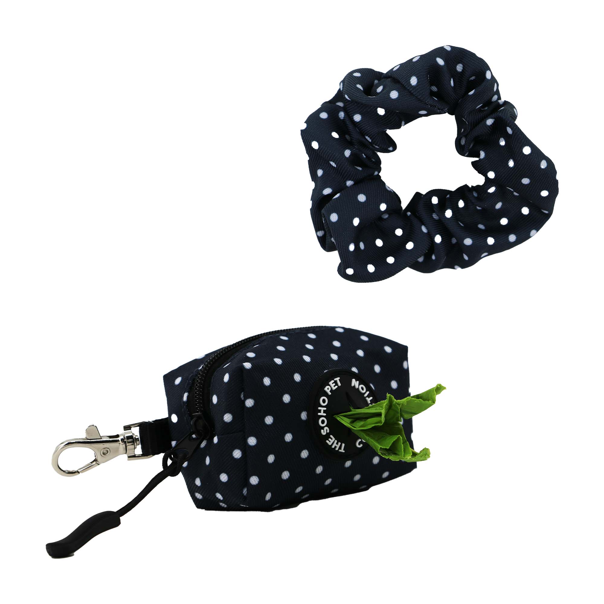 Ancol Polka Dot Poop Bag Dispenser & Scrunchie Dog Accessory - Animall