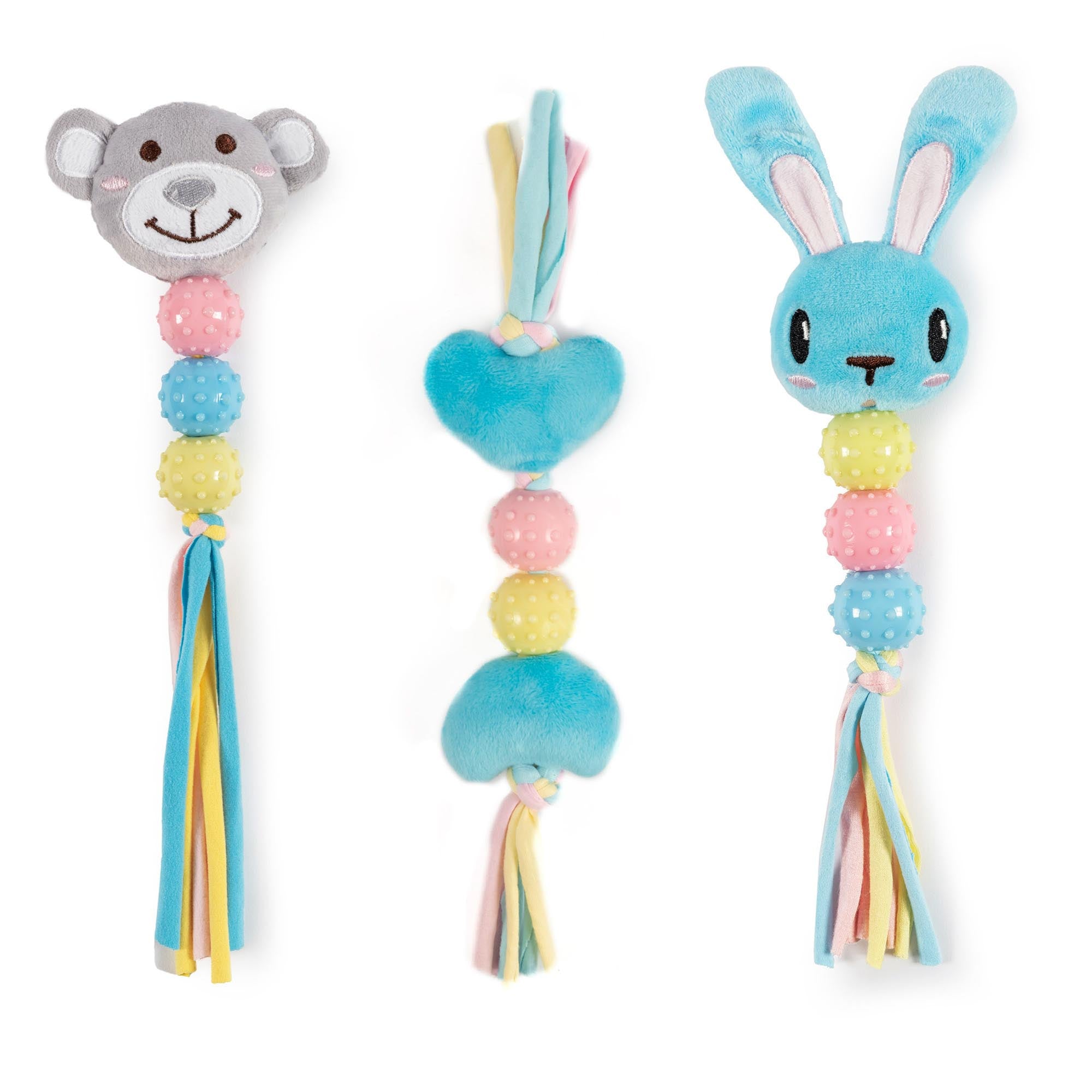 Ancol SB Bear Bunny Heart Teether Puppy Toy – Soft Chew Comfort Teething Toy