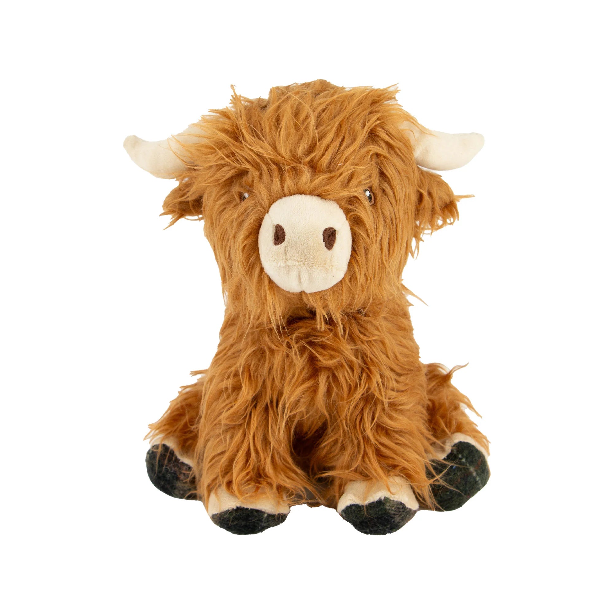 Ancol Festive Fergus Highland Cow Dog Toy – Plush Squeaky Cuddly Toy