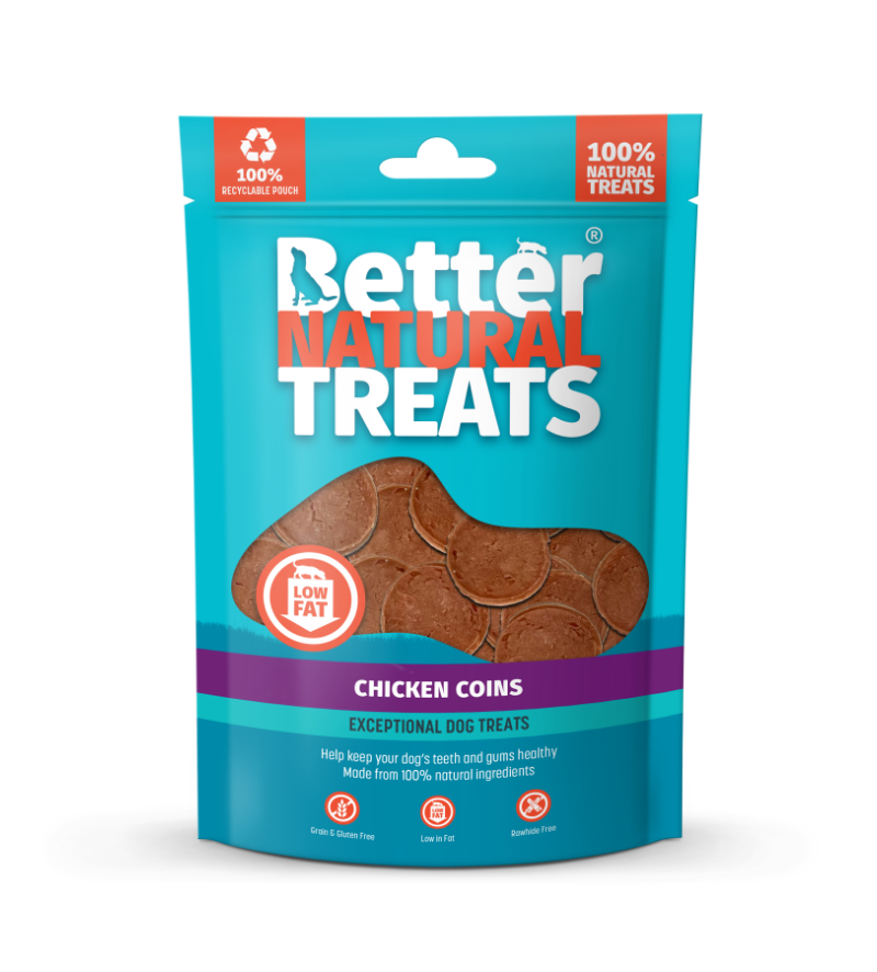 Better Natural Treats Chicken Coins Dog Treats Chicken Flavour Training Snacks