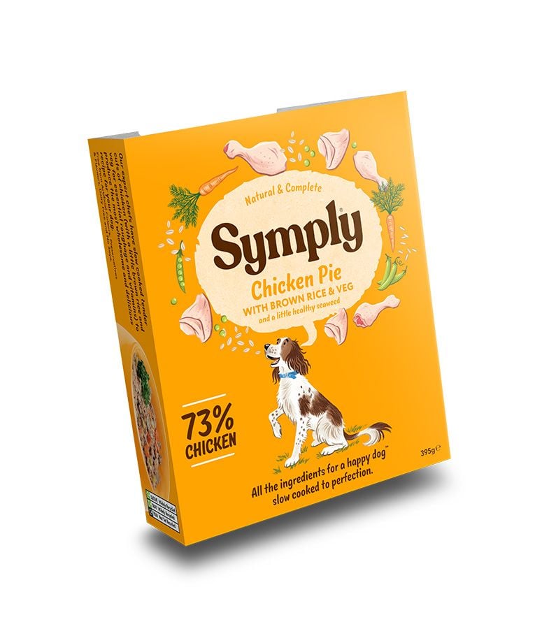 Symply Dog Tray Chicken Rice Wet Dog Food Natural Grain Free Complete Meal 395g