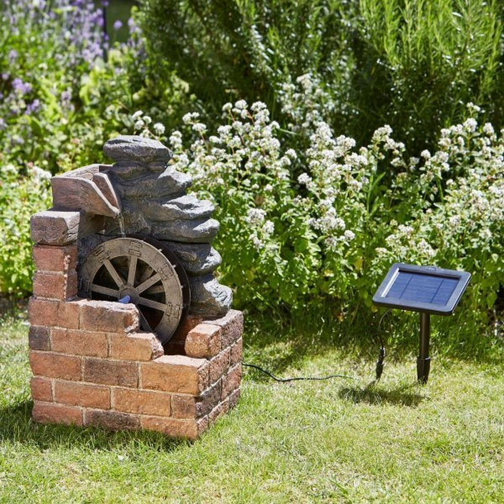 Smart Garden Heywood Mill Solar Water Fountain – Water Wheel Feature, 50cm