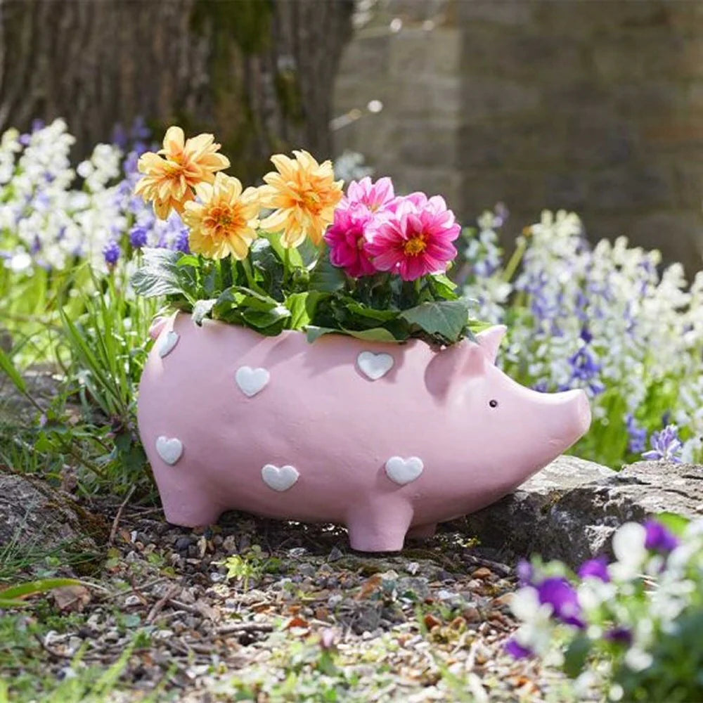 Smart Garden Piggy Planter - Weatherproof Indoor/Outdoor Pig-Shaped Plant Pot