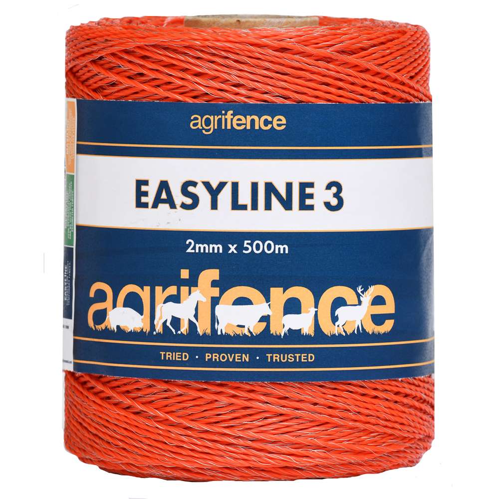 Agrifence Easyline 3 Orange Polywire 250m – Electric Fence Wire - Animall