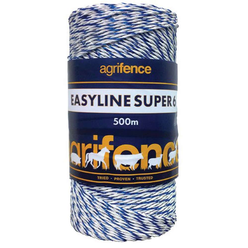 Agrifence Easyline Super 6 White Polywire 500m – High Conductivity Fence Wire