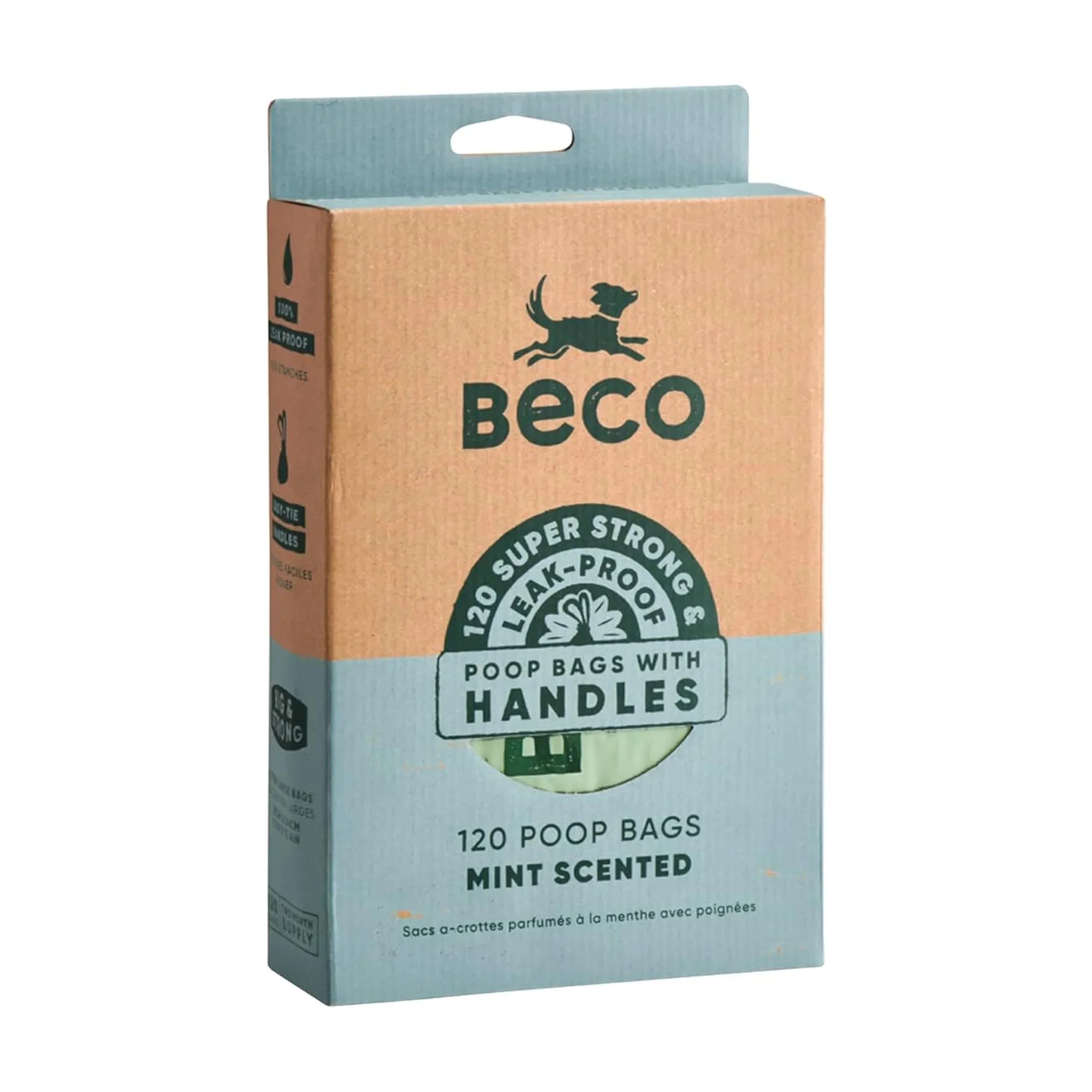 Beco Mint Scented Poop Bags with Handles – (120 Bags)