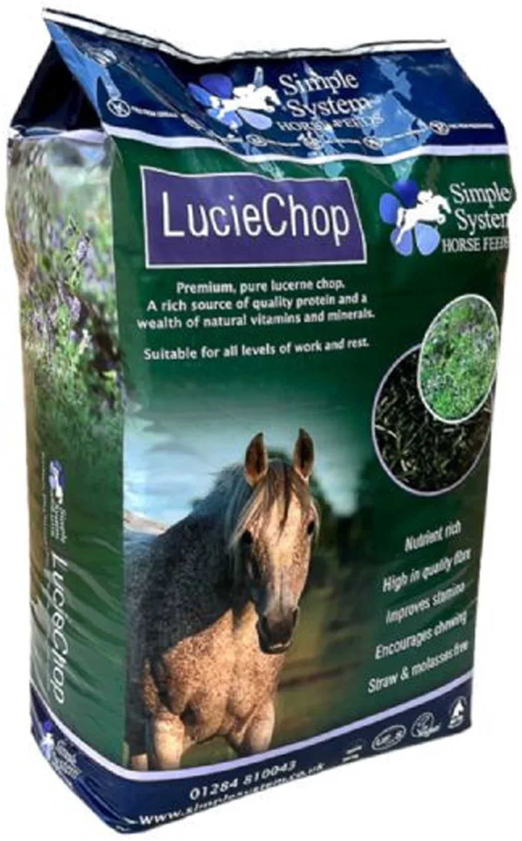 Simple System Lucie Chop – High Fibre Lucerne Horse Feed – 18kg (WAS GREENGOLD)