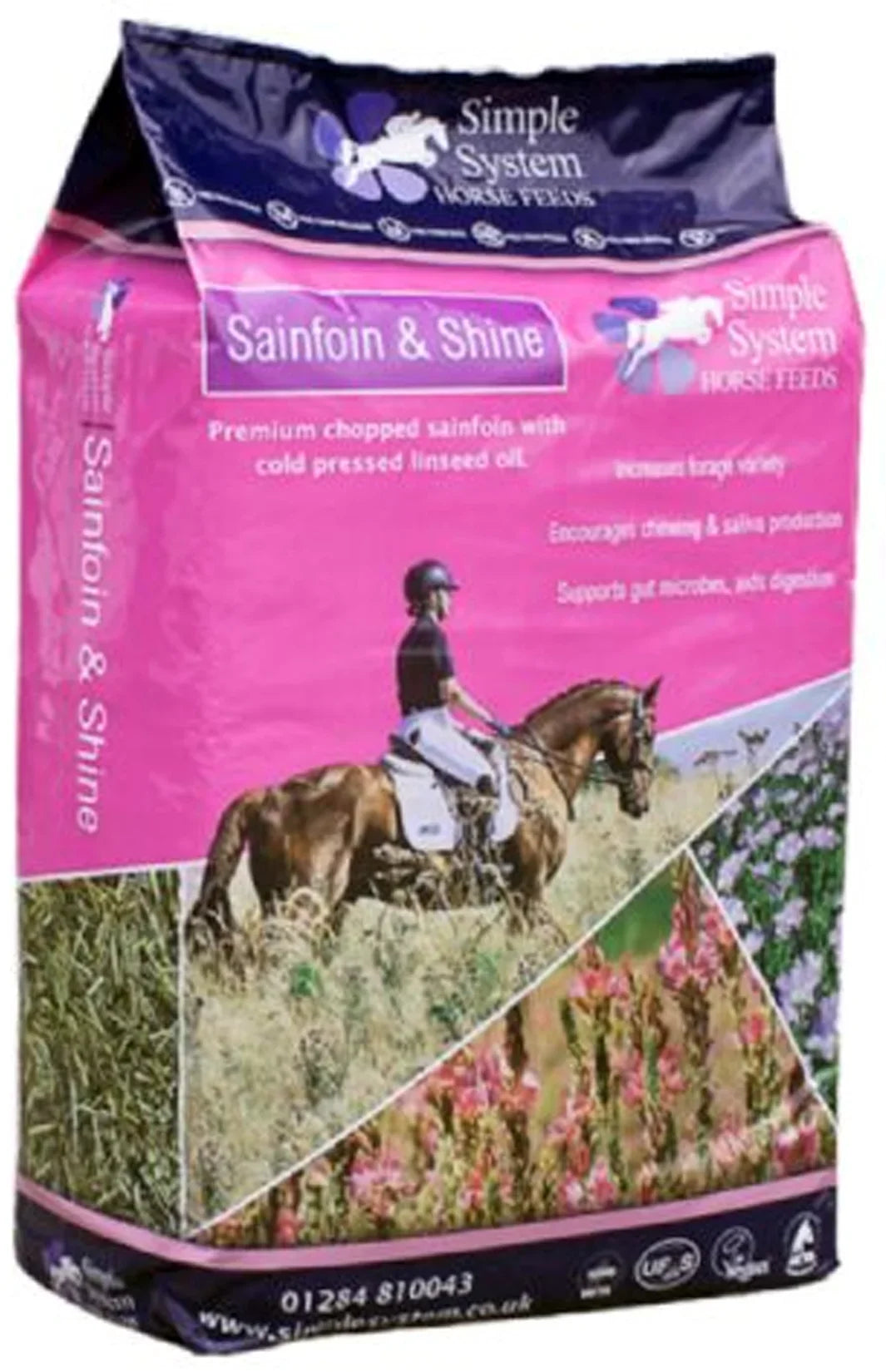 Simple System Sainfoin & Shine – Sainfoin Chop with Linseed Oil Horse Feed – 18kg