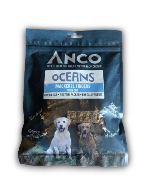 Anco Oceans Mackerel Fingers with Cod 100g Natural Dog Treat - Animall