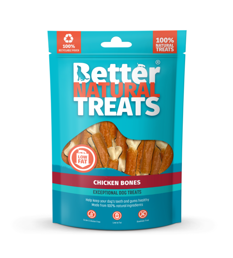 Better Natural Treats Chicken Bones – 90g Chicken-Wrapped Calcium Bones