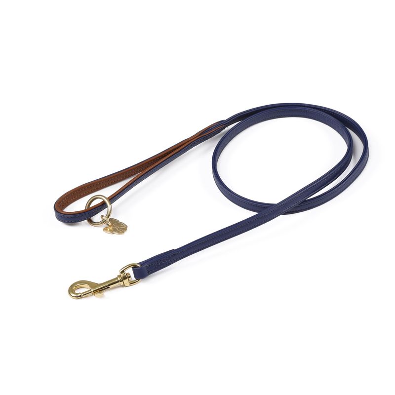 Digby & Fox Padded Leather Lead Navy 1.2m