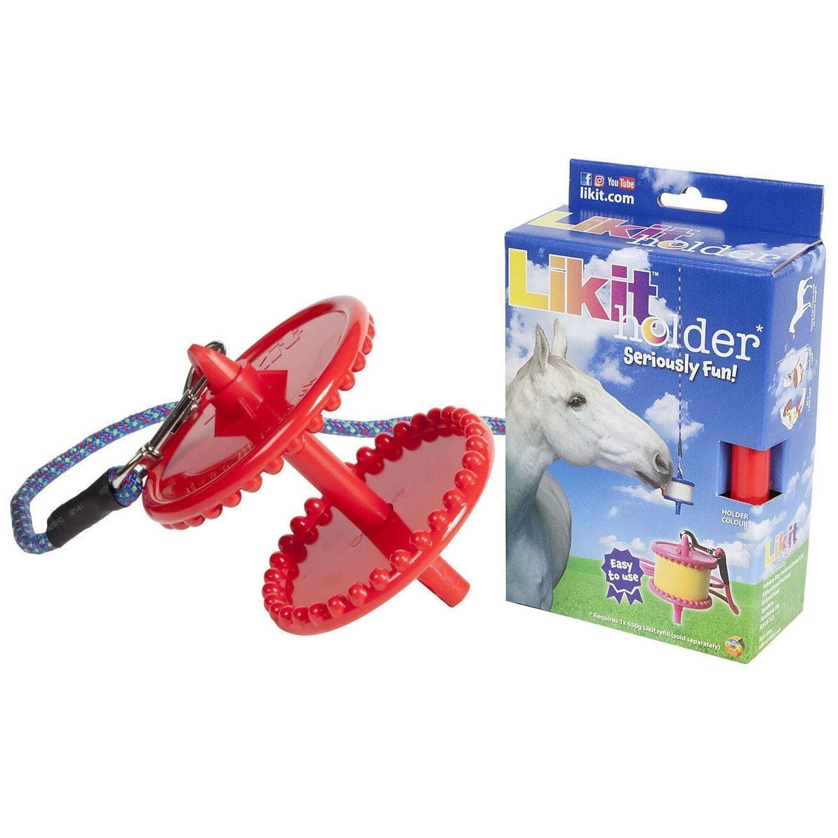 Likit Holder – Red, Hanging Stable Toy for 650g Likit Refills