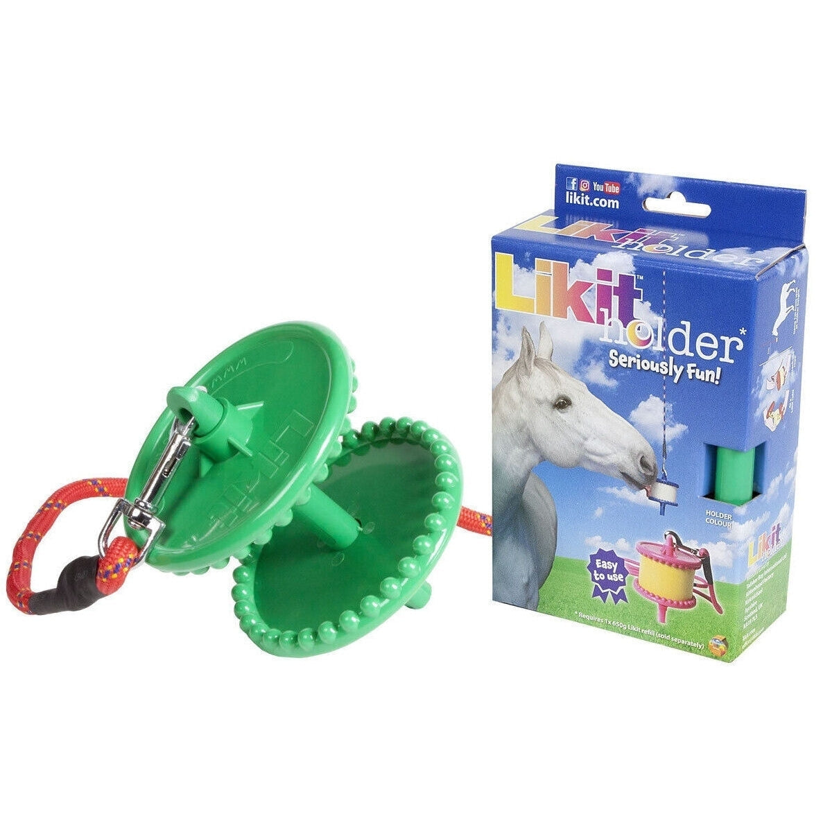 Likit Holder – Green, Hanging Stable Toy for 650g Likit Refills