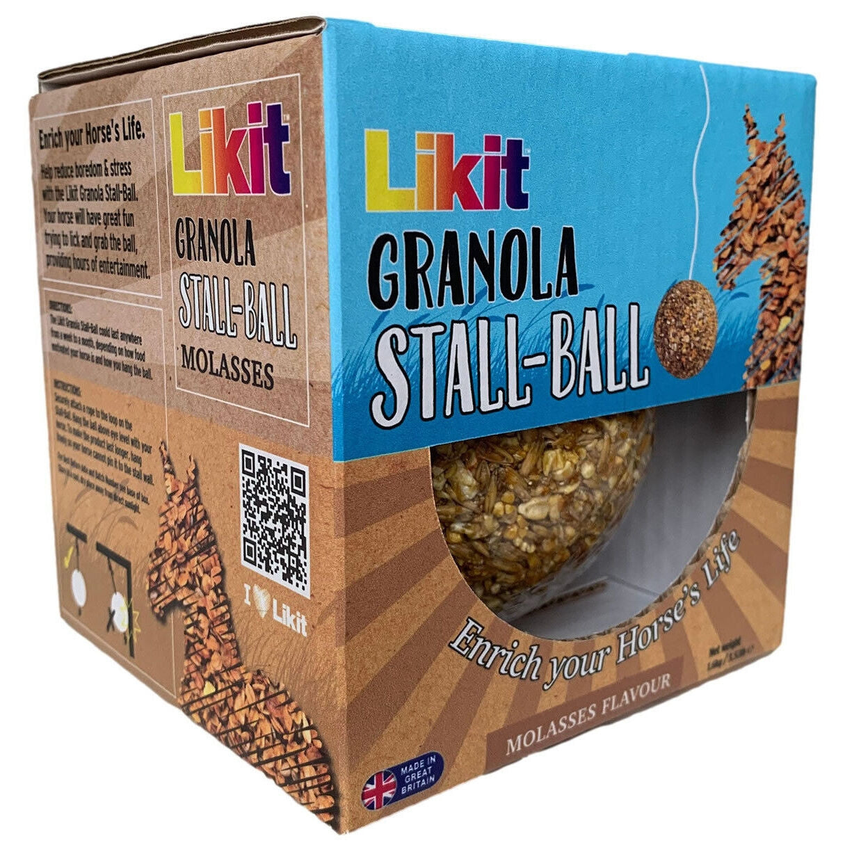 Likit Granola Stall-Ball – Molasses, 1.6kg Hanging Treat for Horses