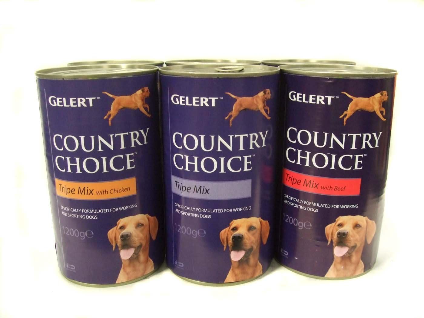 Gelert Dog Country Choice Tripe Mix Variety Pack of 6 x 1.2kg – Premium Complete Food For Dogs