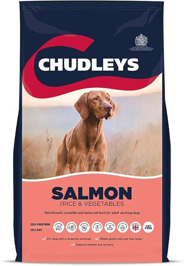 Chudleys Salmon with Rice and Vegetables Hypoallergenic Dog Food  – Adult Working Dogs, 14 kg