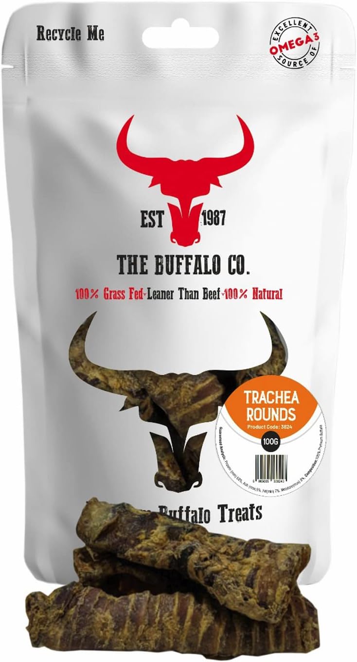 The Buffalo Co. Trachea Rounds – Natural Dog Chew Treats