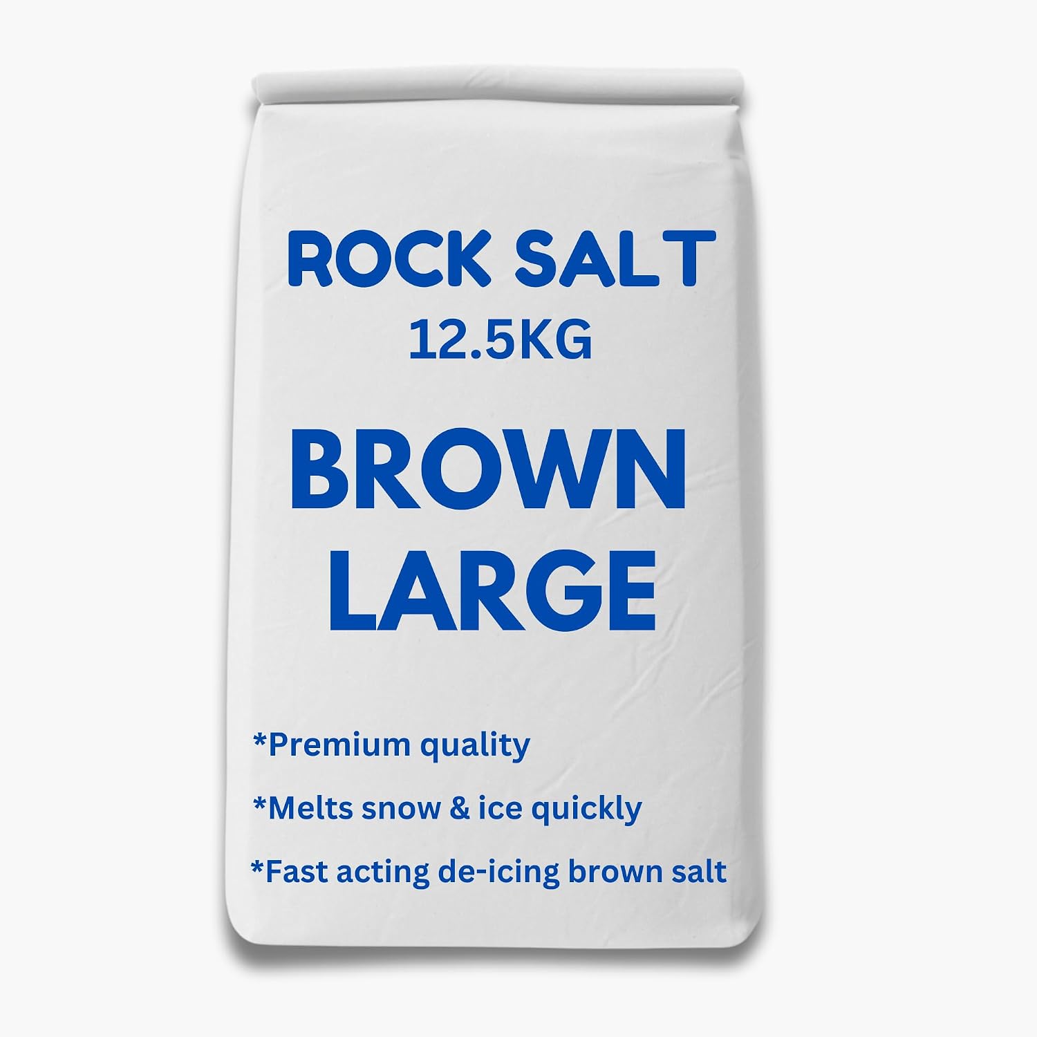 Brown De‑Icing Rock Salt for Paths, Driveways and Yards, Coarse Granules, 12.5kg Bag