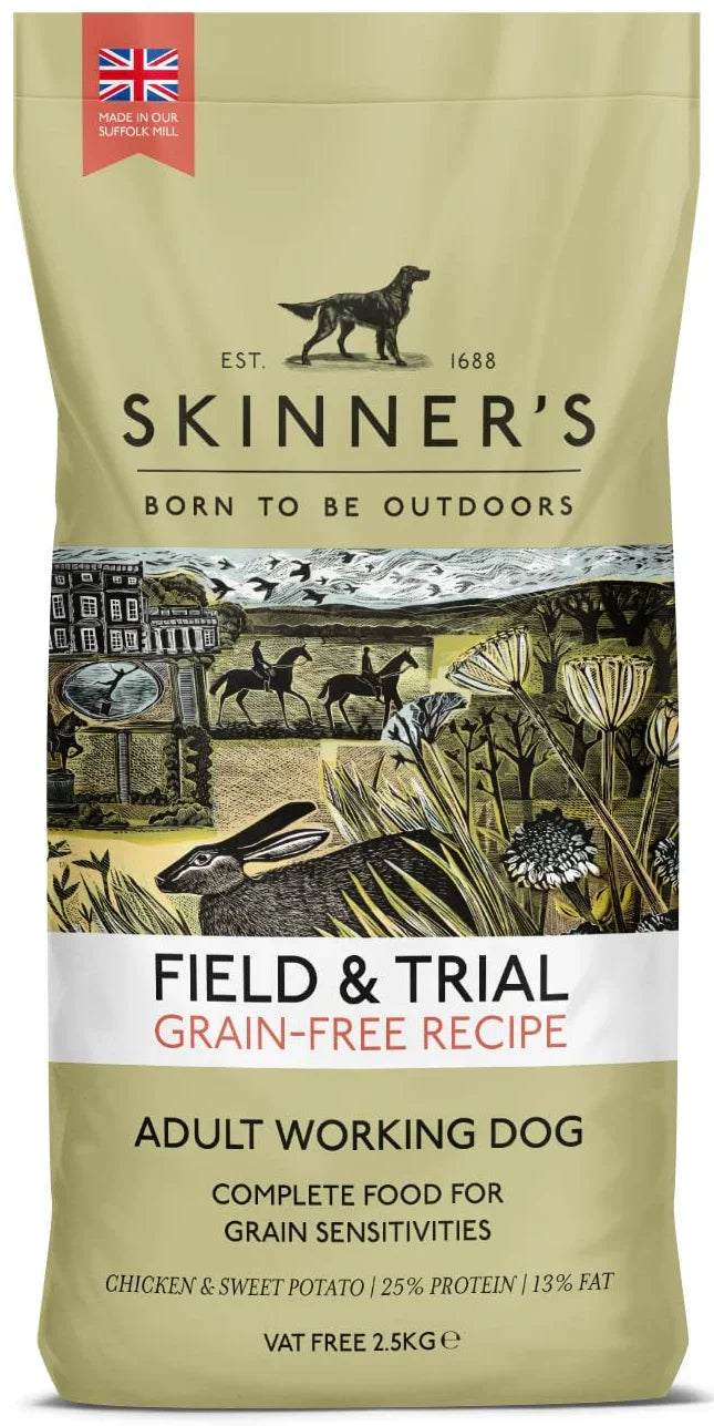 Skinner's Field & Trial Complete Dry Grain Free Adult Dog Food Chicken and Sweet Potato, 2.5 kg