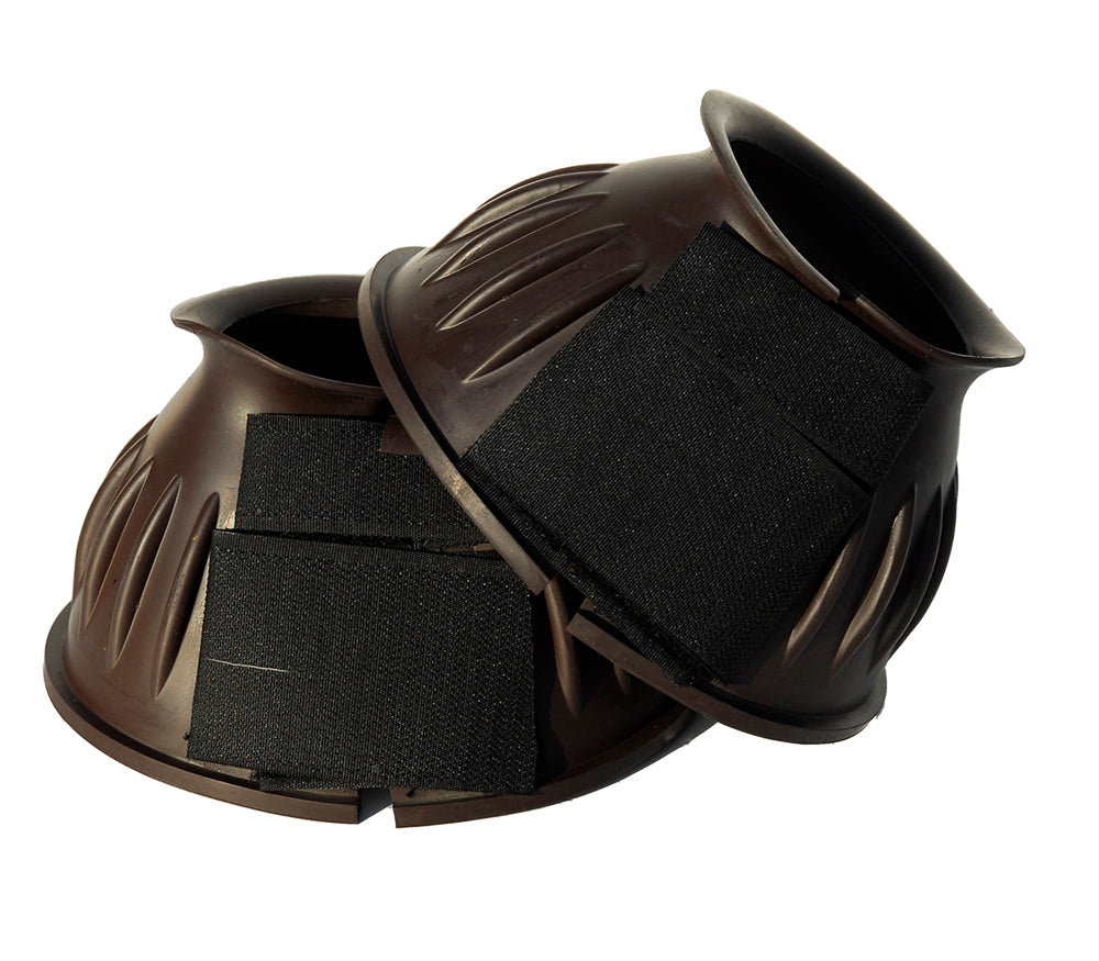 Snowhill Rubber Over-Reach Boots – Small, Brown, Double Touch-Tape Closure