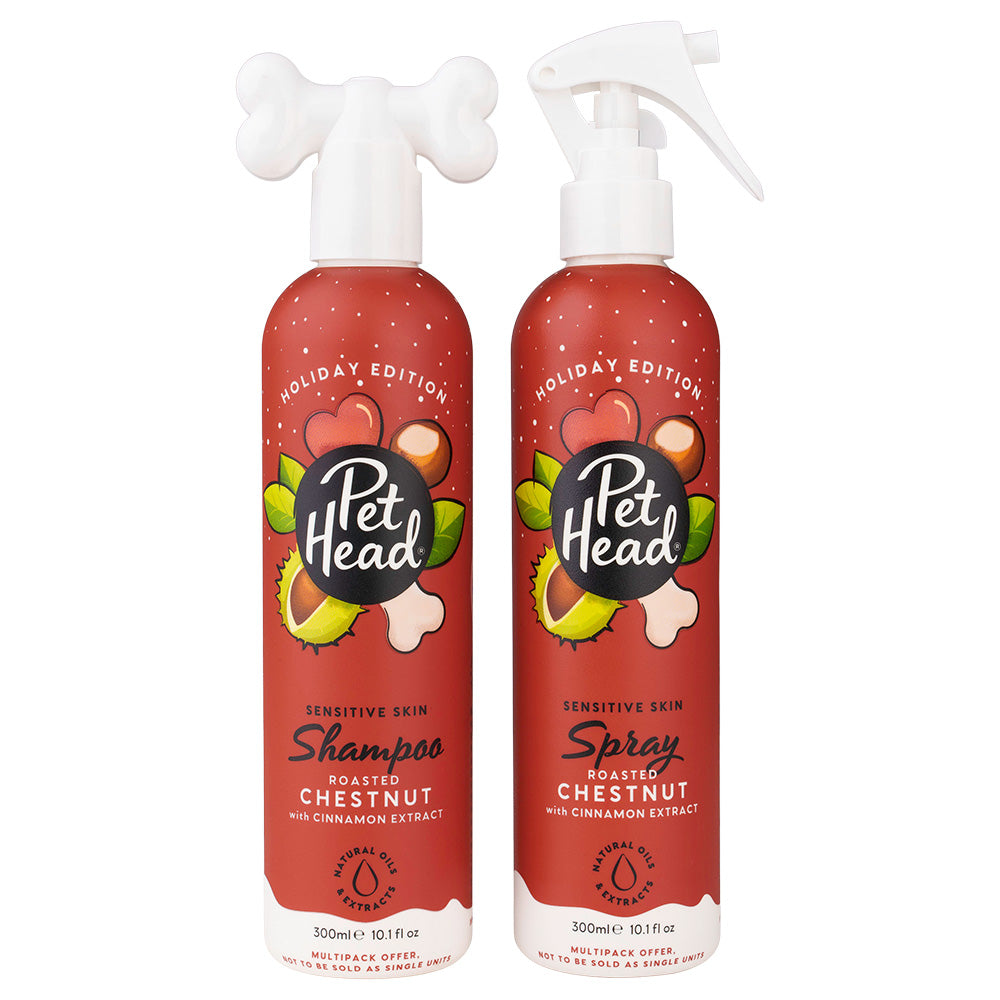 Pet Head Holiday Sensitive Skin Dog Shampoo – Roasted Chestnut, 2 x 300ml
