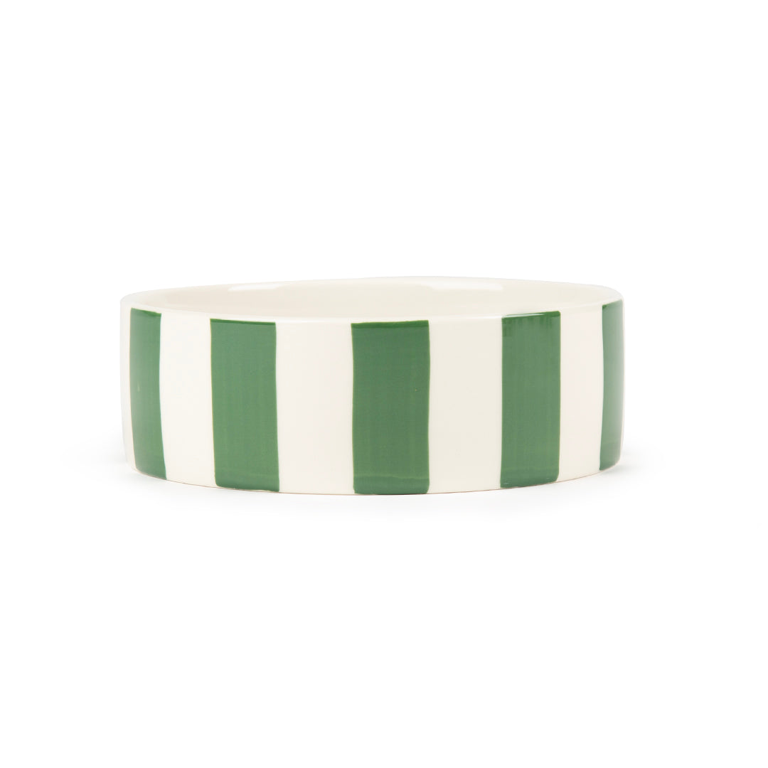 Scruffs Amalfi Stripe Food Bowl 13cm Green For Dogs