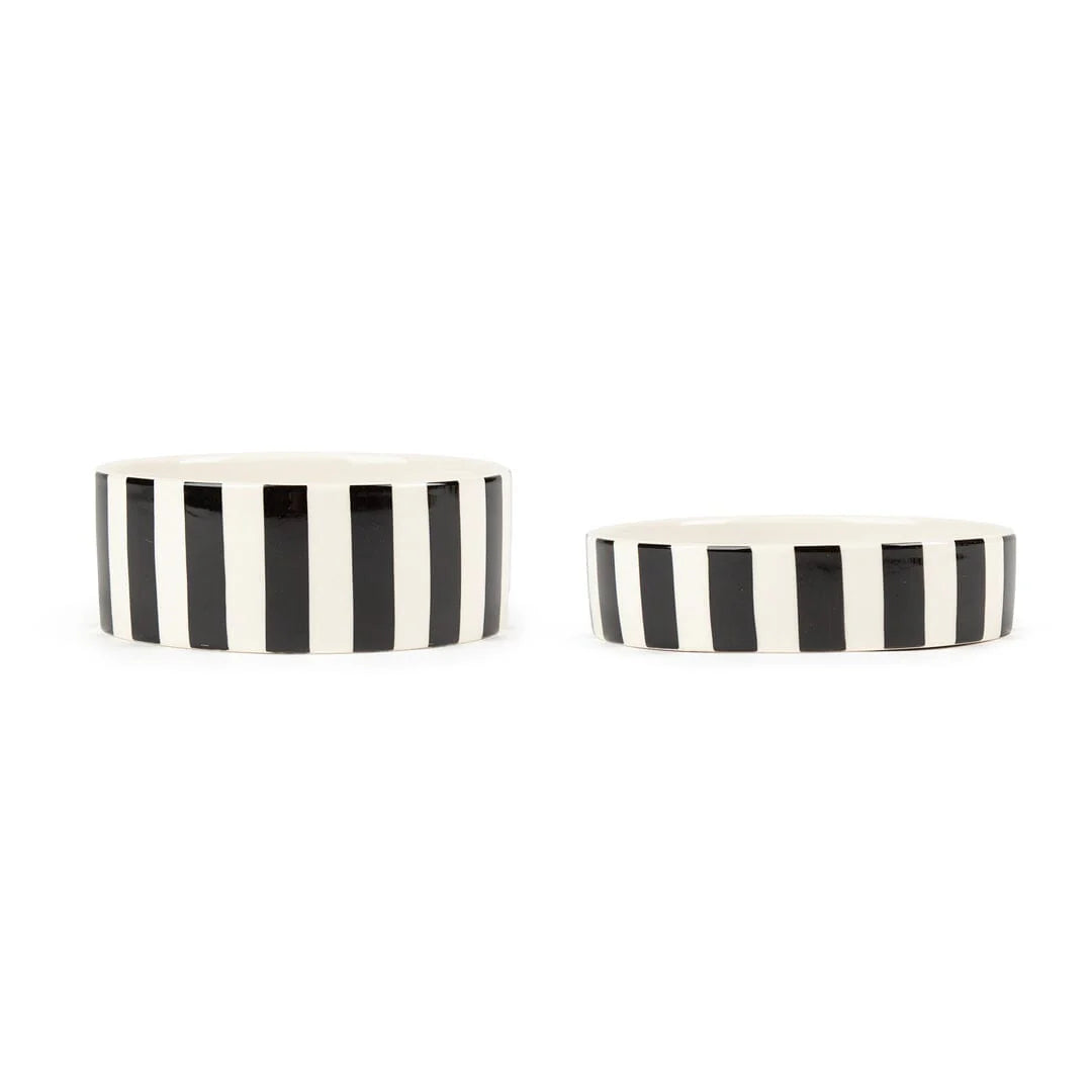 SCRUFFS AMALFI STRIPE CAT SAUCER 13CM BLACK