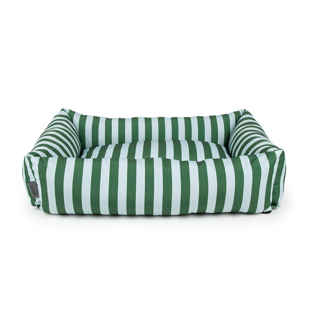 Scruffs Amalfi Box Bed Medium Green Stripe 60 x 50 x 18 cm