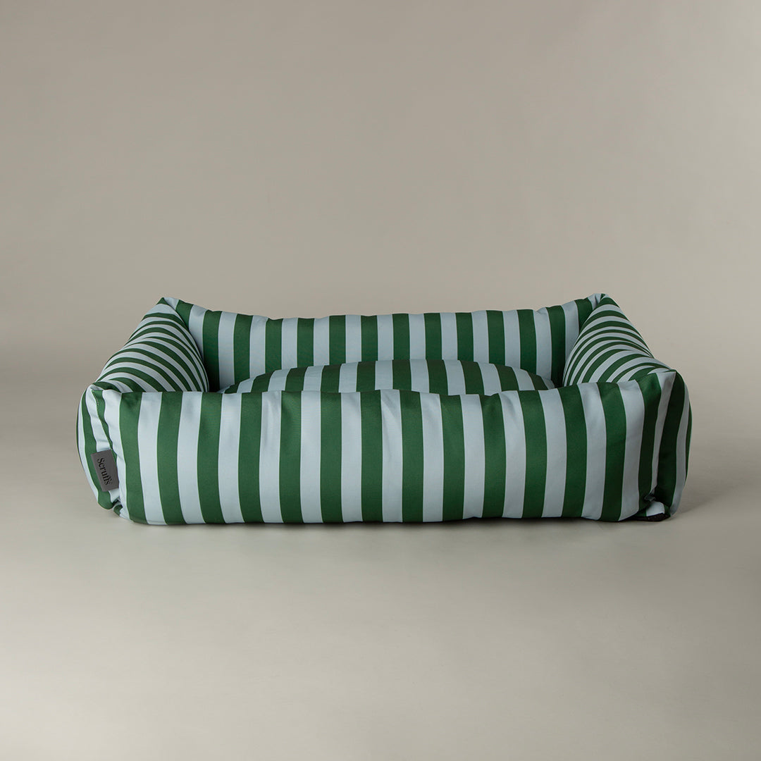 Scruffs Amalfi Box Bed Medium Green Stripe 60 x 50 x 18 cm