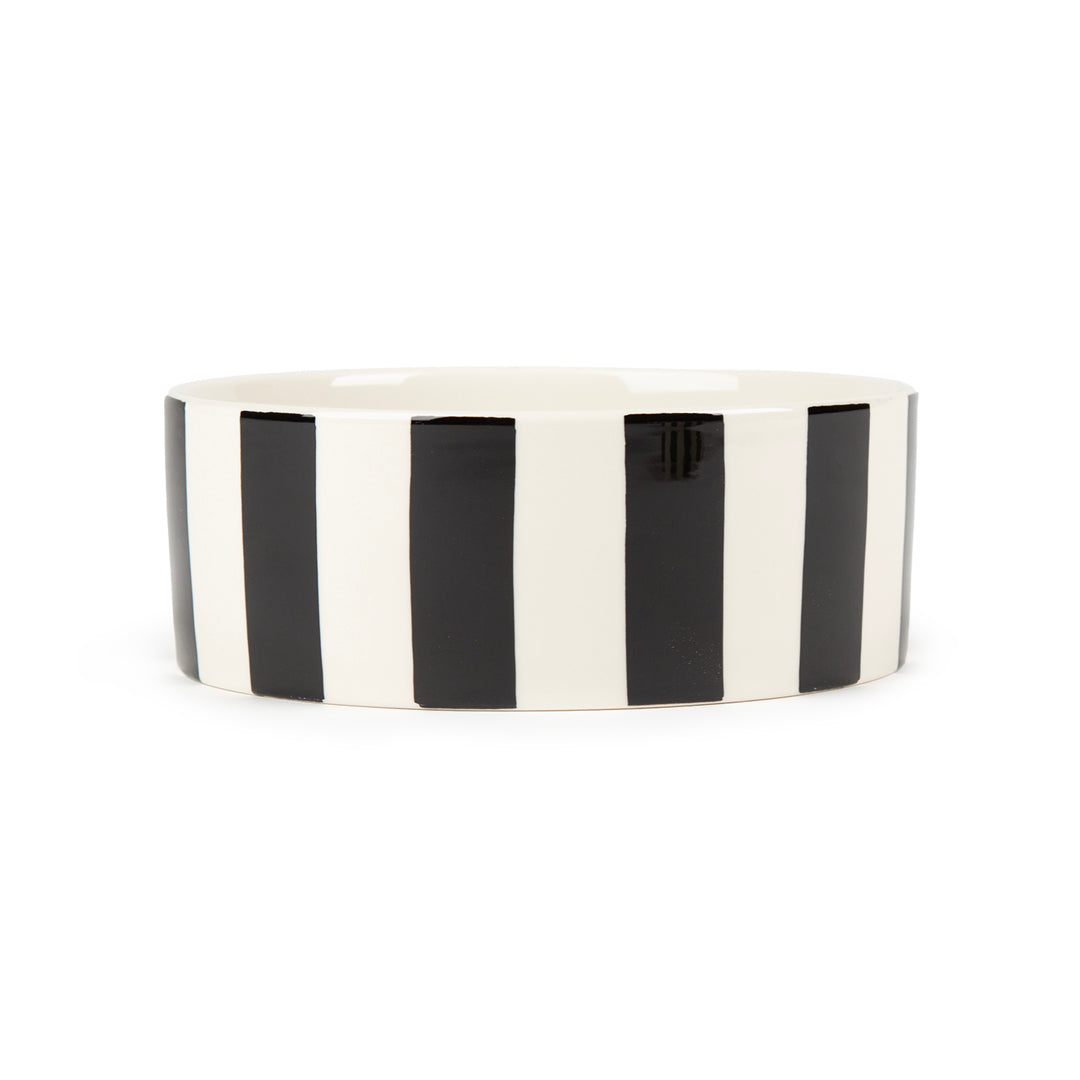 Scruffs Amalfi Stripe Food Bowl 13cm Black For Dogs