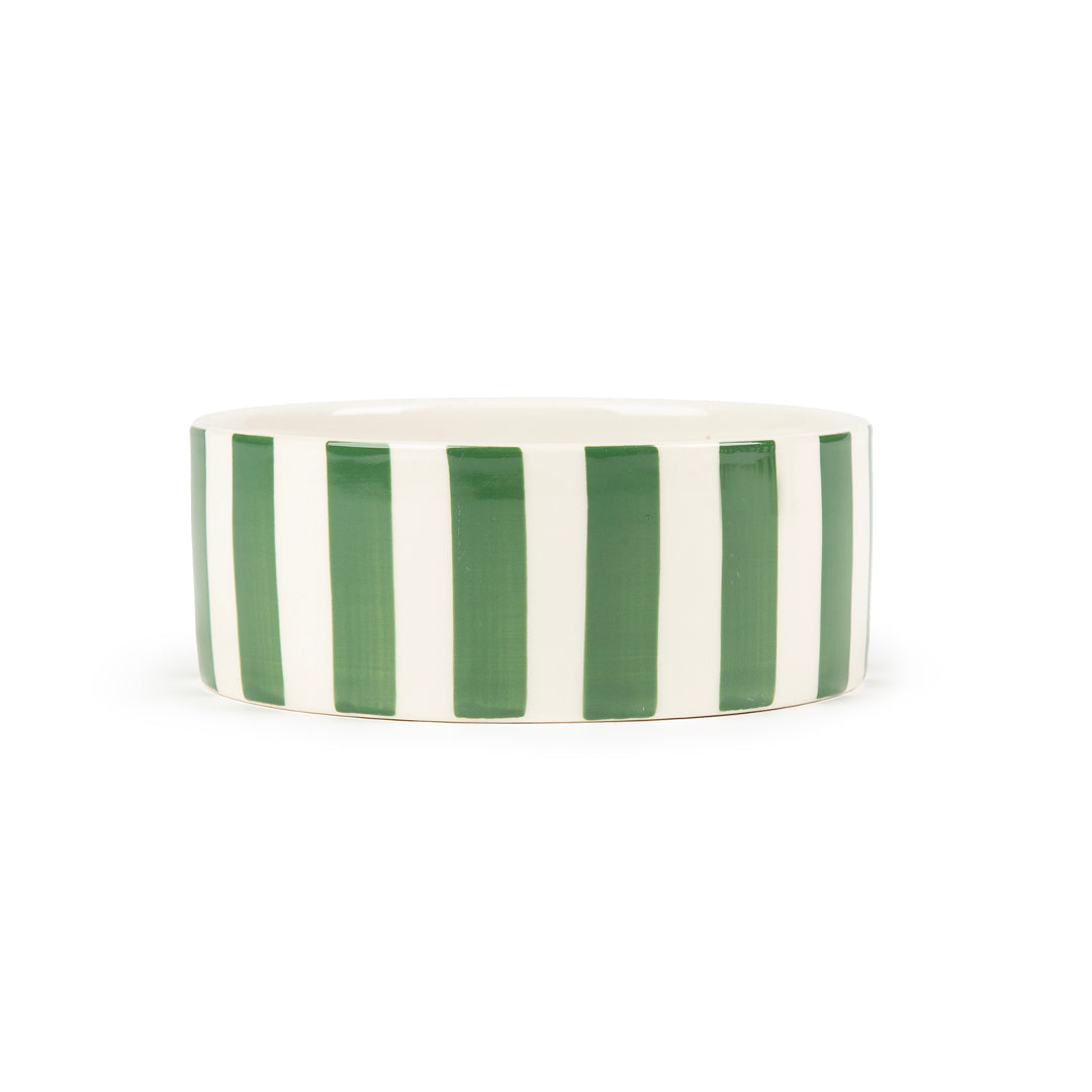 Scruffs Amalfi Stripe Food Bowl 13cm Green For Dogs