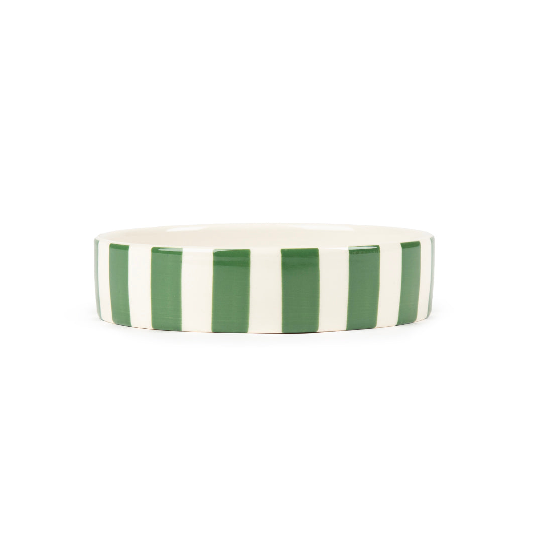 Scruffs Amalfi Stripe Cat Saucer 13cm Green